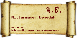 Mittermayer Benedek névjegykártya