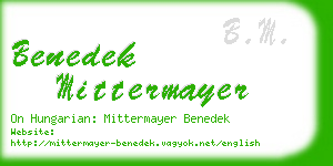 benedek mittermayer business card